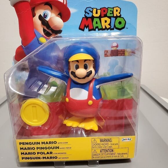 NIb World of Nintendo Super Mario Penguin Mario 4" Collectible Figure - Picture 2 of 8